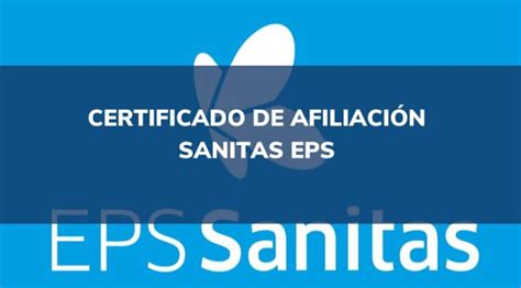 certificado eps sanitas en linea|Sanitas EPS